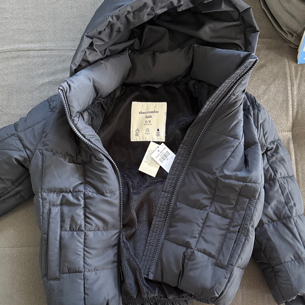 Abercrombie Kids Black Puffer Coat